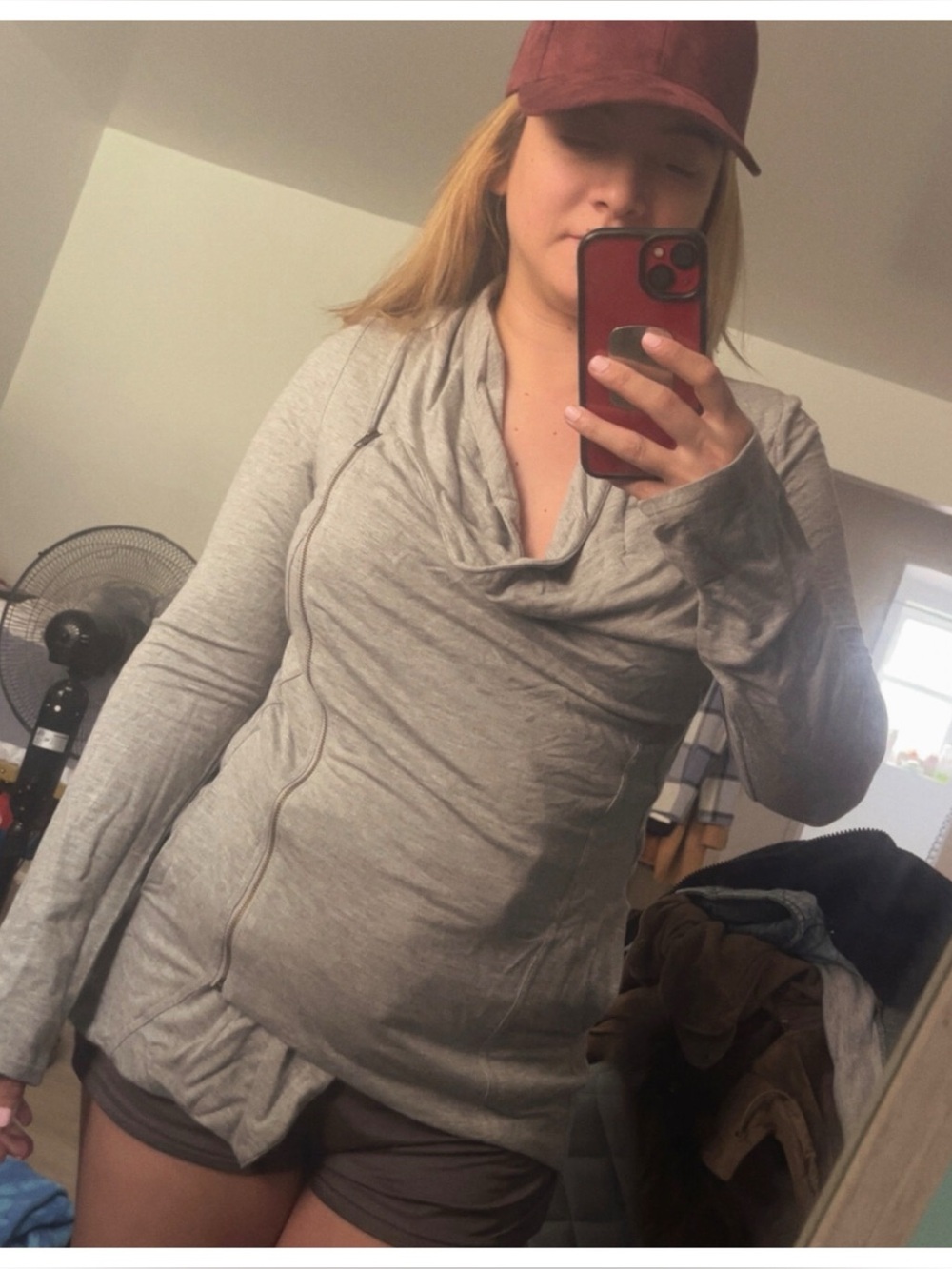 Light Gray Draped Open-Front Women’s Sweater Cardigan Size M